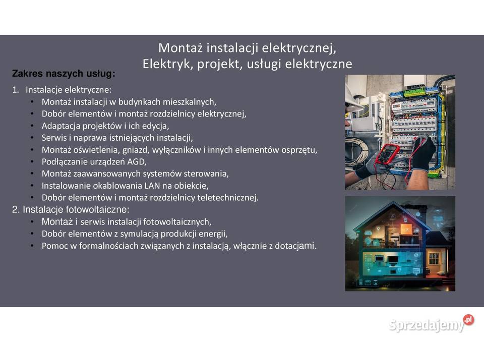 Elektryk zakładanie przewodów i urządzeń łódzkie Stryków
