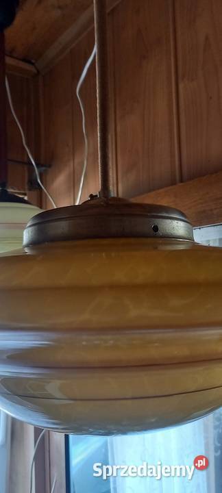 Wisząca lampa Art Deco Ładny duży klosz ampla łódzkie Skierniewice