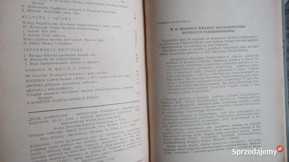 Życie Słowiańskie Rocznik 1952 czasopisma Łódź