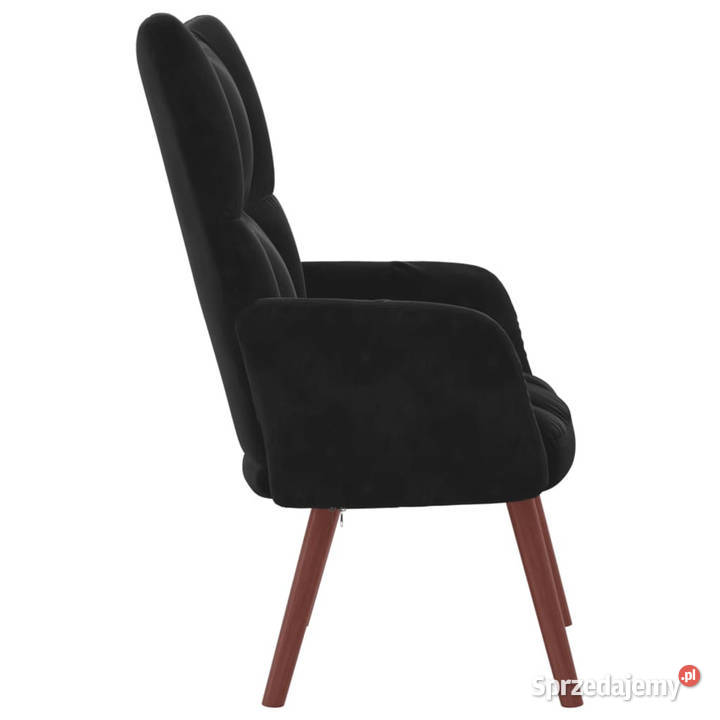 Fotel czarny obity aksamitem WM328057 Warszawa