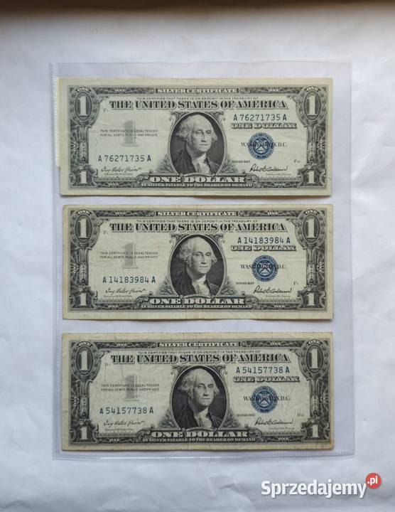O 7 USA 1 Dollar 1957 Silver Certificate 3 Ostrów Mazowiecka