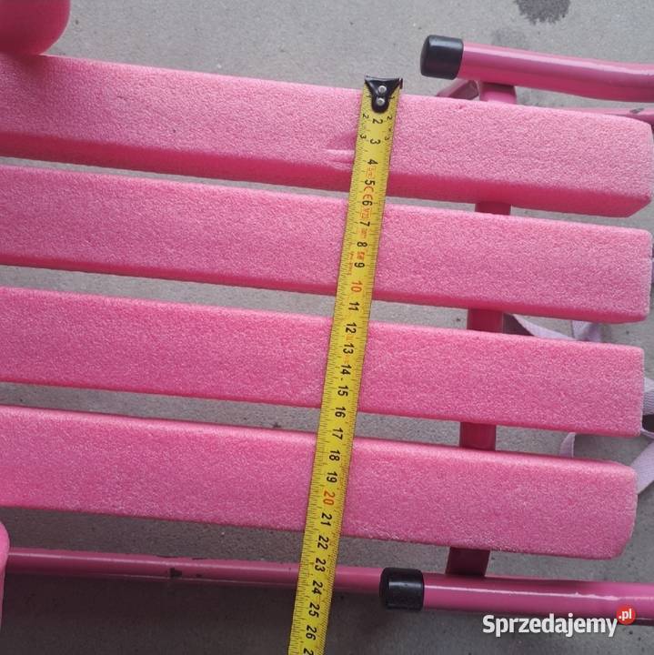 Sanki dziecięce z oparciem i popychaczem różowe Domaszczyn