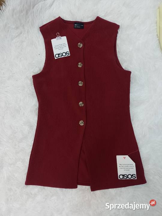 3638 ASOS Design Bordowa kamizelka ołówkowa z Kraków