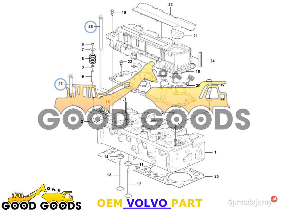 VOLVO ŚRUBA GŁOWICY 14 4 D4H D4J 21774869 Władysławów