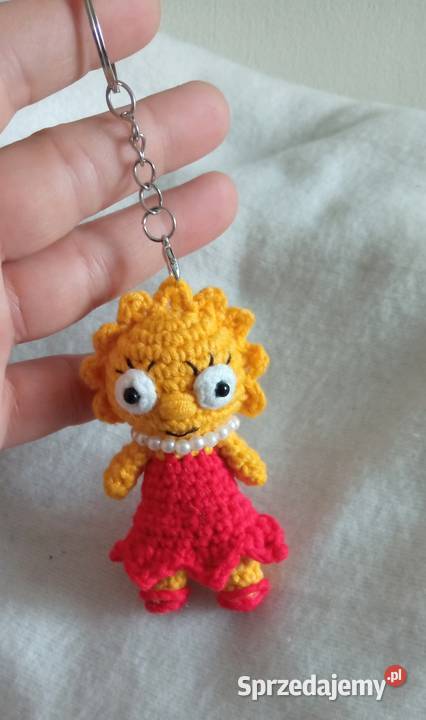 Lisa Simpson na szydełku brelok zawieszka Łask