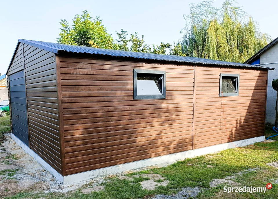 GARAŻ BLASZANY 6m x 6m DWUSPAD BRAMA UCHYLNA małopolskie Łapanów