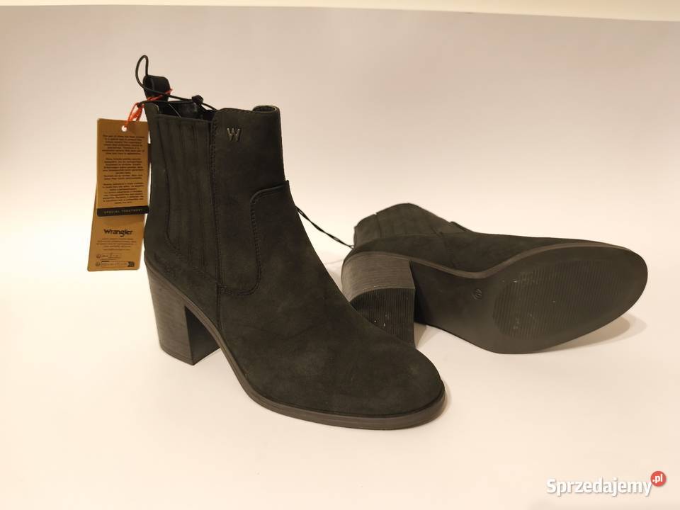 Nowe stylowe botki Wrangler na obcasie 26cm Nadarzyn