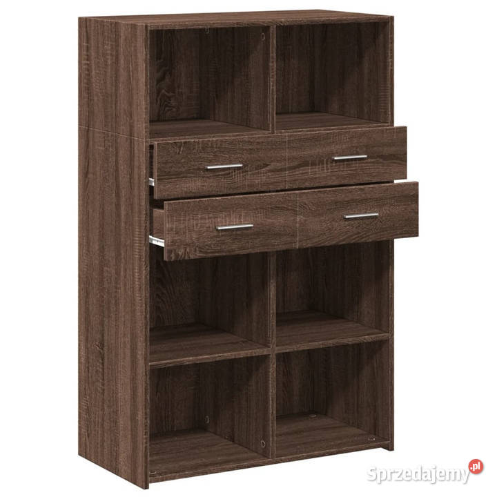 Wysoka szafka brązowy dąb 80x425x124 WM3281391 Pozostałe