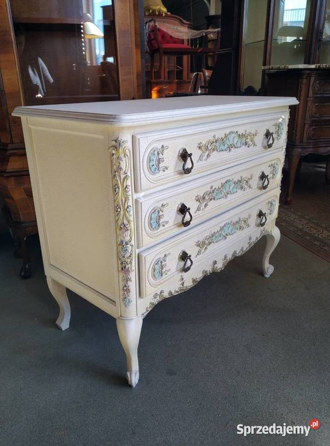Francuska komoda Ludwik ecru z lustrem Białystok