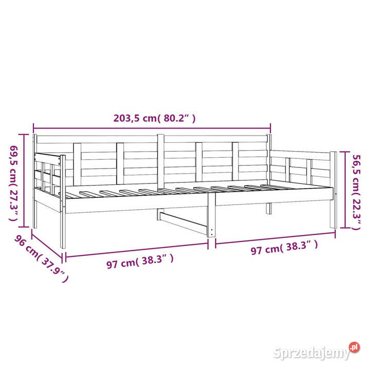 Łóżko dzienne lite drewno sosnowe 90x200 86cm Łóżka mazowieckie