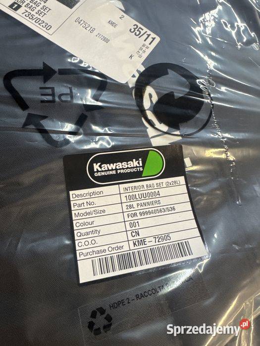 Torby Wewnętrzne do Kufrów Kawasaki Ninja 1000SX Motoryzacja Poznań sprzedam