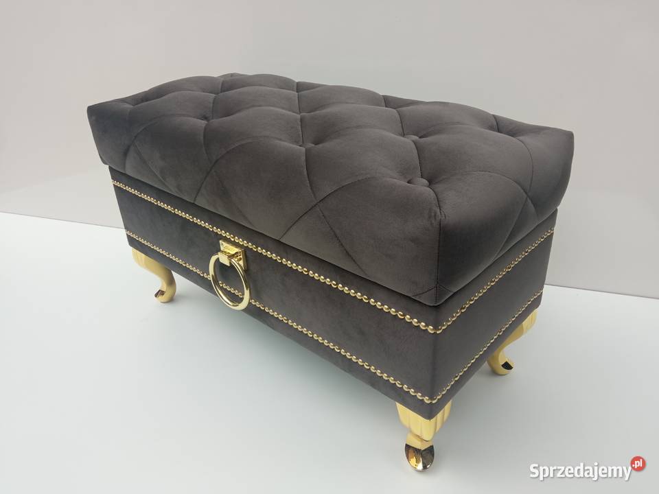 Pufa ławka Caro glamour złoto 80cm wielkopolskie Poznań