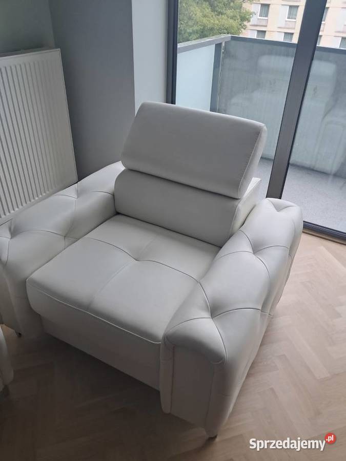 Fotel skóra naturalna doskonale wykończony 103cm Lublin