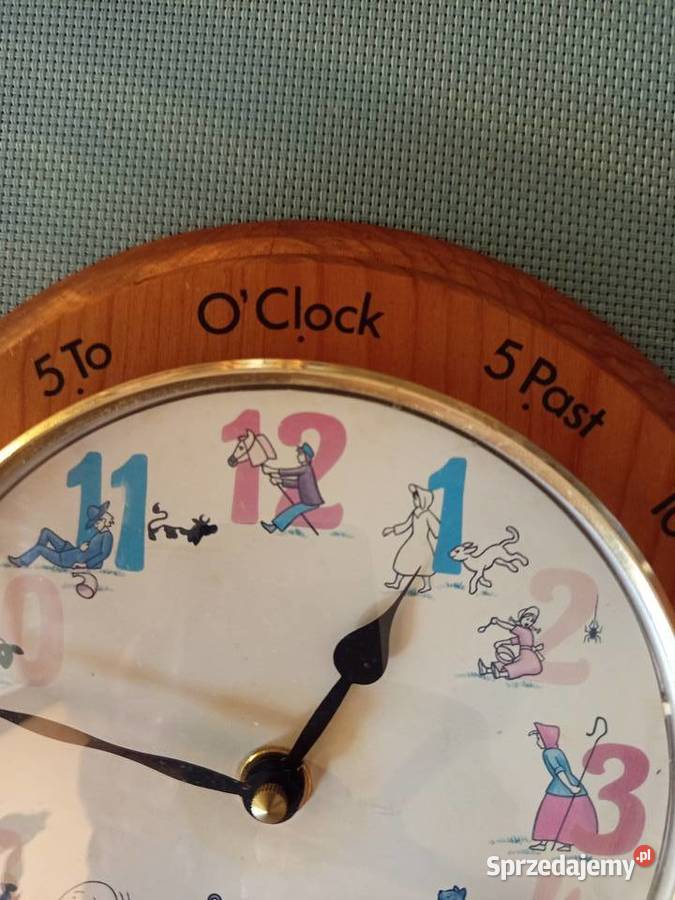 Zegar do nauki angielskiego z prawidłowym opisem ścienny Warszawa sprzedam