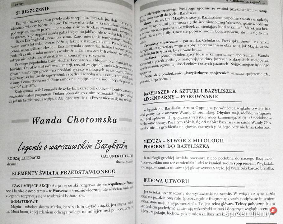 Powtórka z literatury Kl 5 Cz A Anna Szóstak Chełm sprzedam