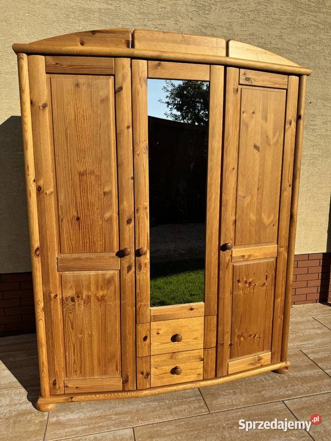 Szafa 3 drzwiowa z lustrem drewniana Garwolin