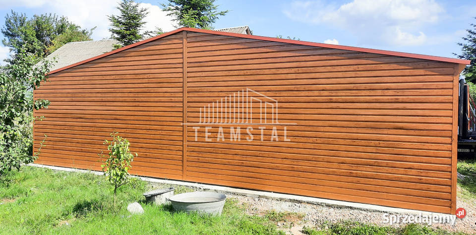 GARAŻ BLASZANY 9m x 6m dwuspad 2x Brama drzwi Białogard