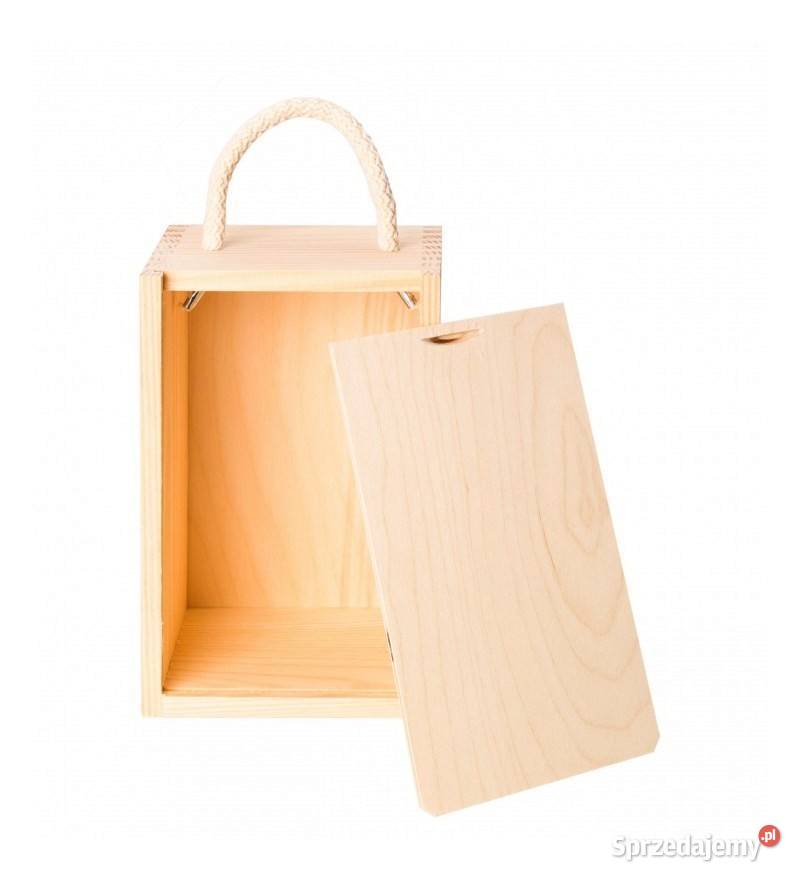 Drewniana skrzynka kufer na słoiczek miodu z Skawica