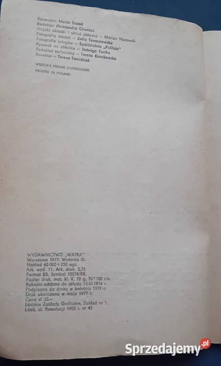 Irena Szpak Roboty szydełkowe Watra 1977 r Koźminek