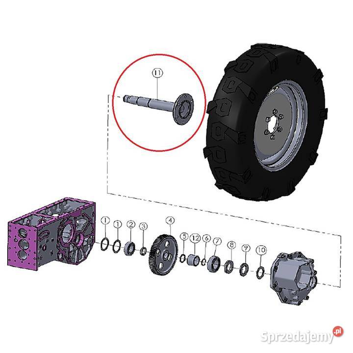 Piasta tylna półoś 29T Mitsubishi VST MT180MT224 Tajęcina