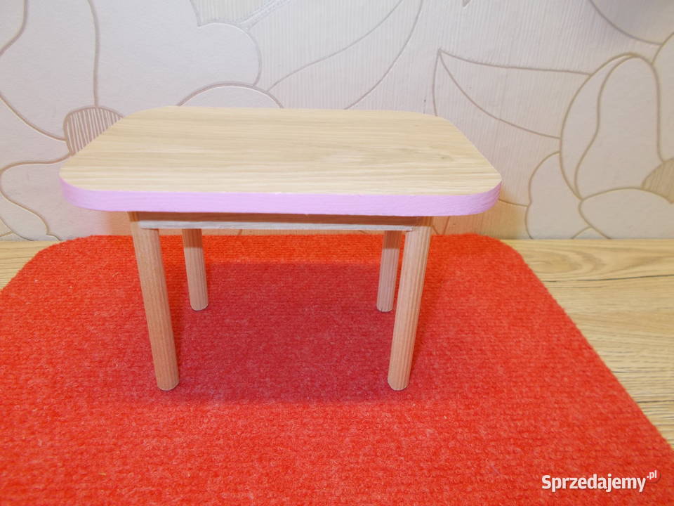 Drewniane mebelki do domku lalek barbie stół Kwidzyn sprzedam