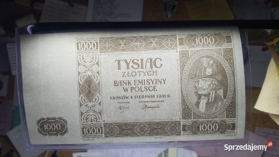 Krakowiak 1000 złotych 1941 bez serii i numeru