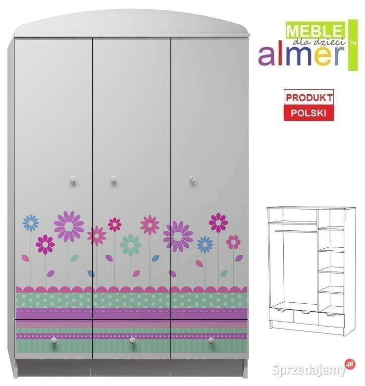 KWIATY 4 N10 szafa dziecięca 120x53 w190