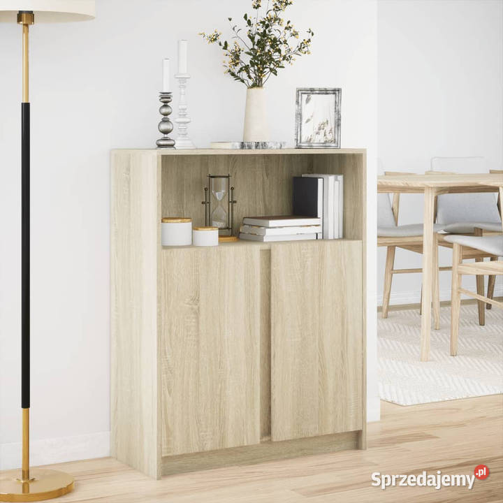Szafka z LED dąb sonoma 77x34x100 materiał Warszawa