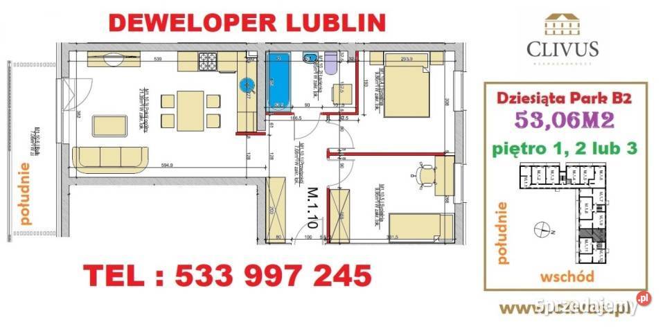 Mieszkanie 5306m2 3 pokoje Lublin