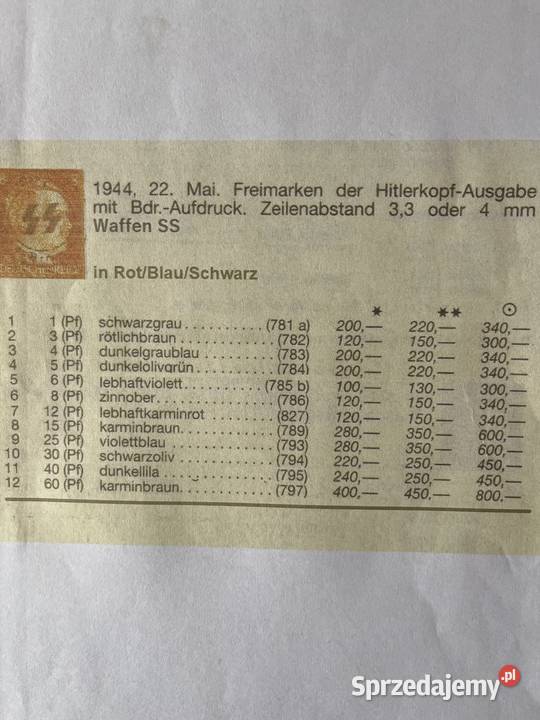 Znaczki pocztowe Niemcy 1944 Bielsko-Biała sprzedam