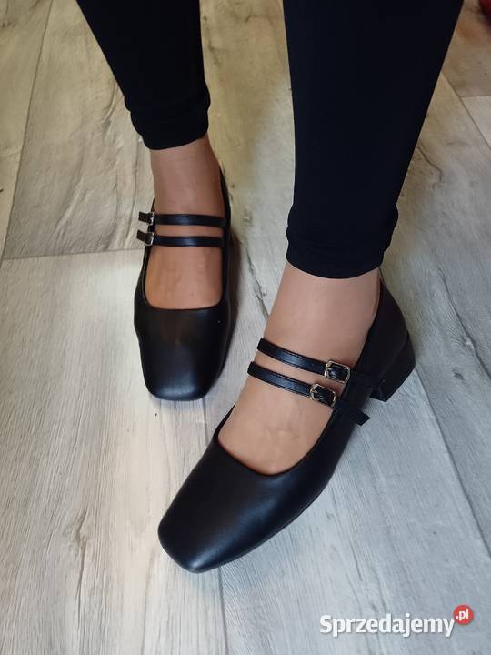 40 CzRnet niskie czółenka wieczorowe z podwójnym Czółenka Kraków sprzedam