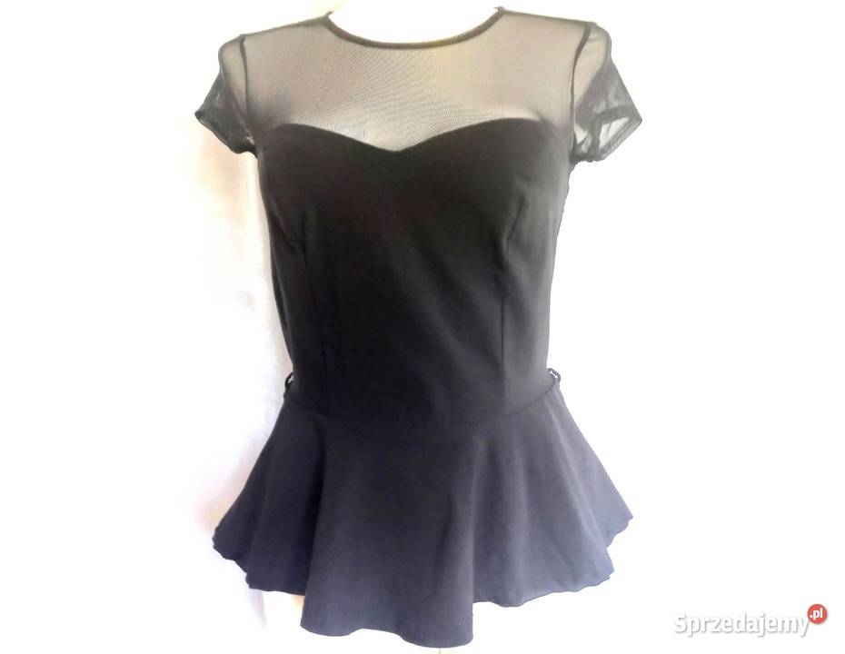 BLUZKA czarna Elegancka BASKINKA r 3638 NOWA Białystok
