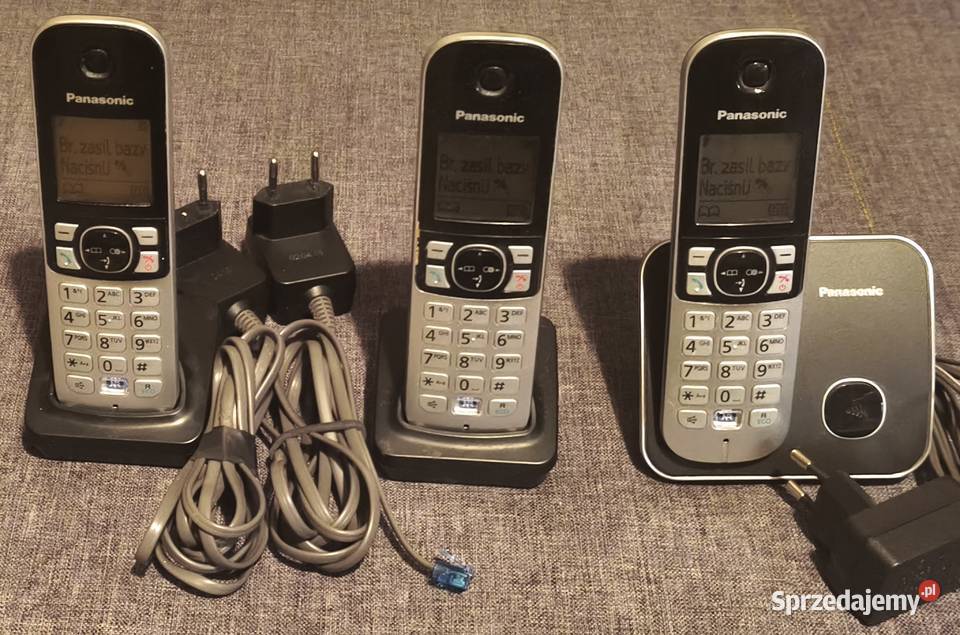 Panasonic zestaw 3 telefonów bezprzewodowych Telefony bezprzewodowe Konin