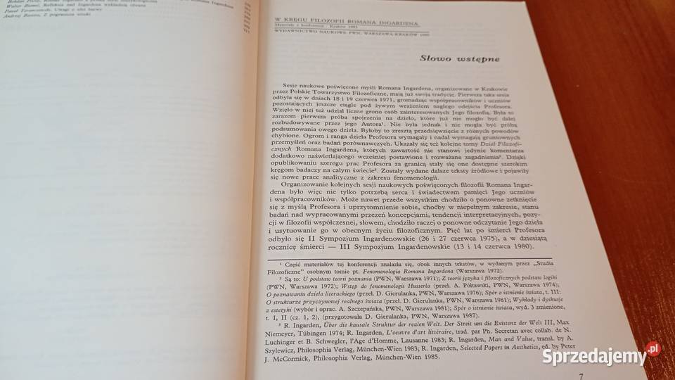 W kręgu filozofii Romana Ingardena Stróżewski Rok wydania 1995 Gdańsk sprzedam