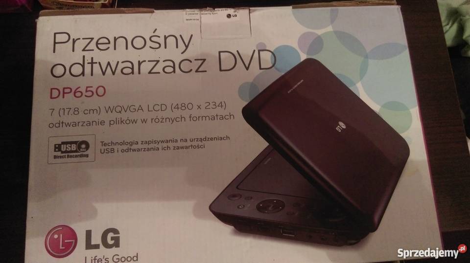Przenosny otwarzacz dvd model DP650 LG 7 WQVGA LG Szczecin