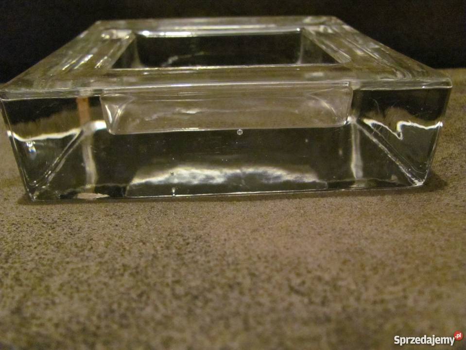 Popielnica szklana duża ciężka przezroczysta Ceramika i szkło