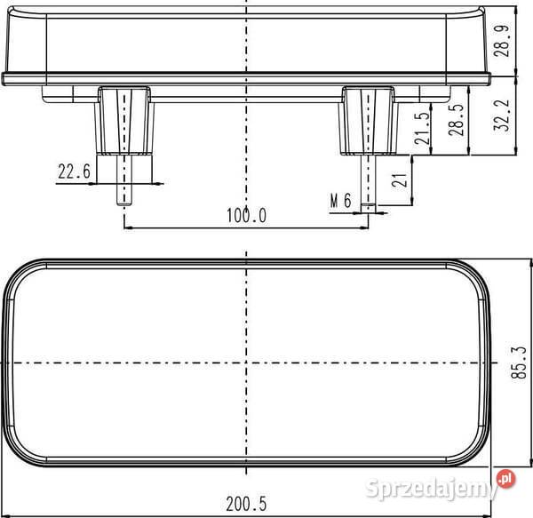 Lampa tylna zespolona LED prostokątna 1224V Kamionna