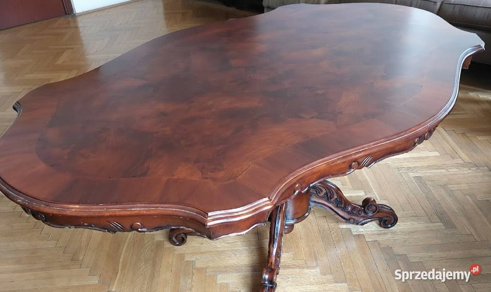 Stylowy stół na rzeźbionej nodze 77cm Warszawa