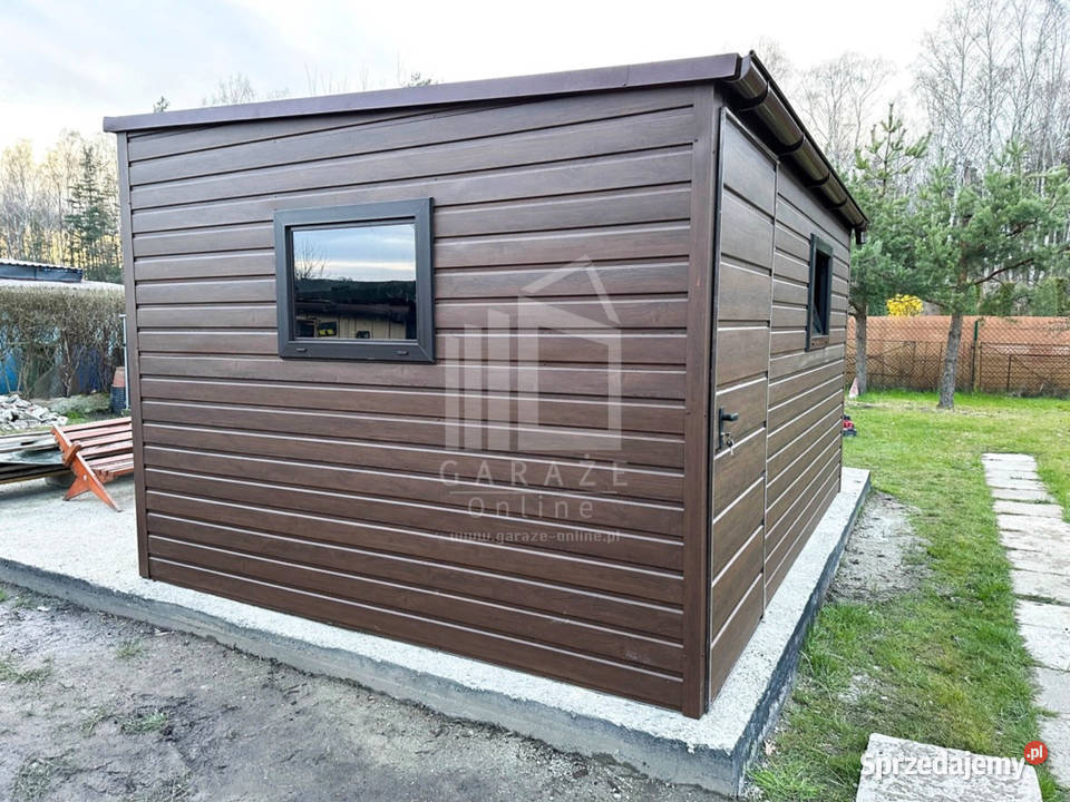 DOMEK OGRODOWY 4x3 m drzwi 2x okno rynny Sprzedaż