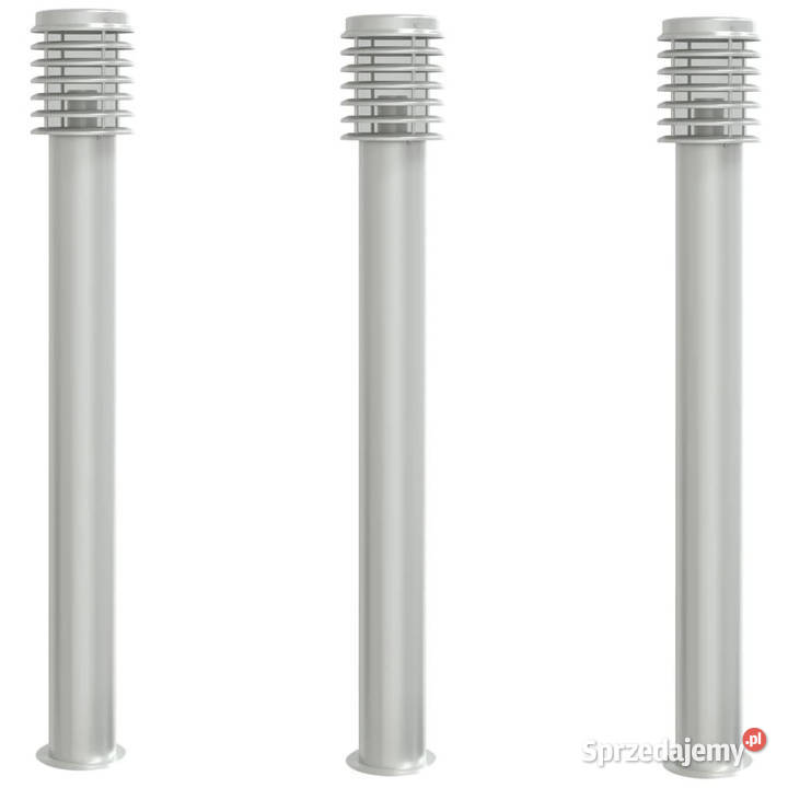 Lampy ogrodowe na słupku 3 srebrne 110 stal mazowieckie Warszawa