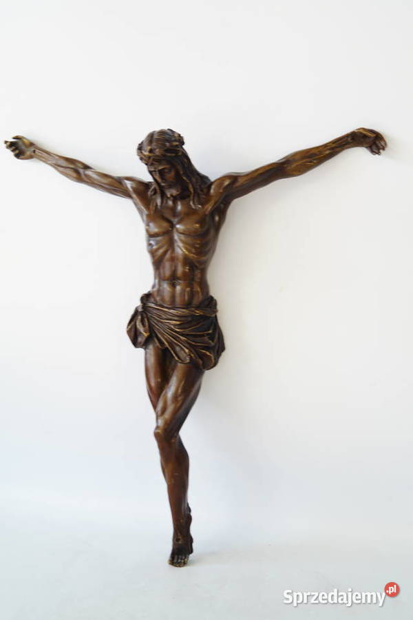 Figura z brązu pasyjka JEZUS CHRYSTUS piękna Gizałki