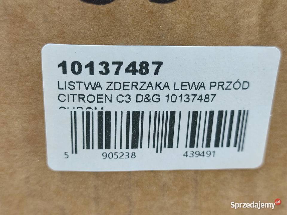 LISTWA ZDERZAKA LEWY PRZÓD CHROM CITROEN C3 DG