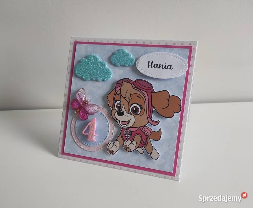 Kartka urodzinowa ręcznie robiona Psi Patrol łódzkie Łódź