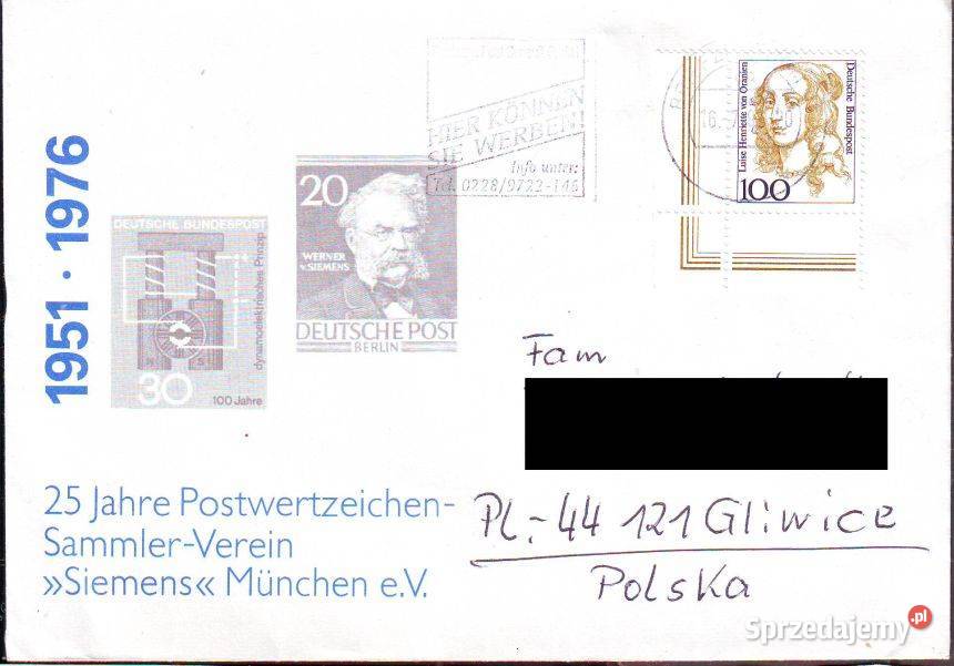 Kop z koresp Filat RFN Polska 1996 Gliwice