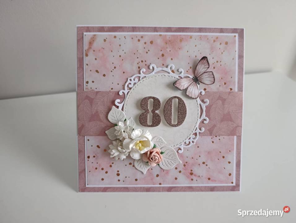 Elegancka kartka na urodziny ręcznie robiona Rękodzieło Łódź sprzedam