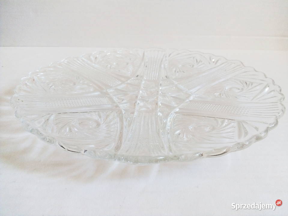 szklana patera Ząbkowice vintage PRL rozeta Wyposażenie wnętrz śląskie Częstochowa sprzedam