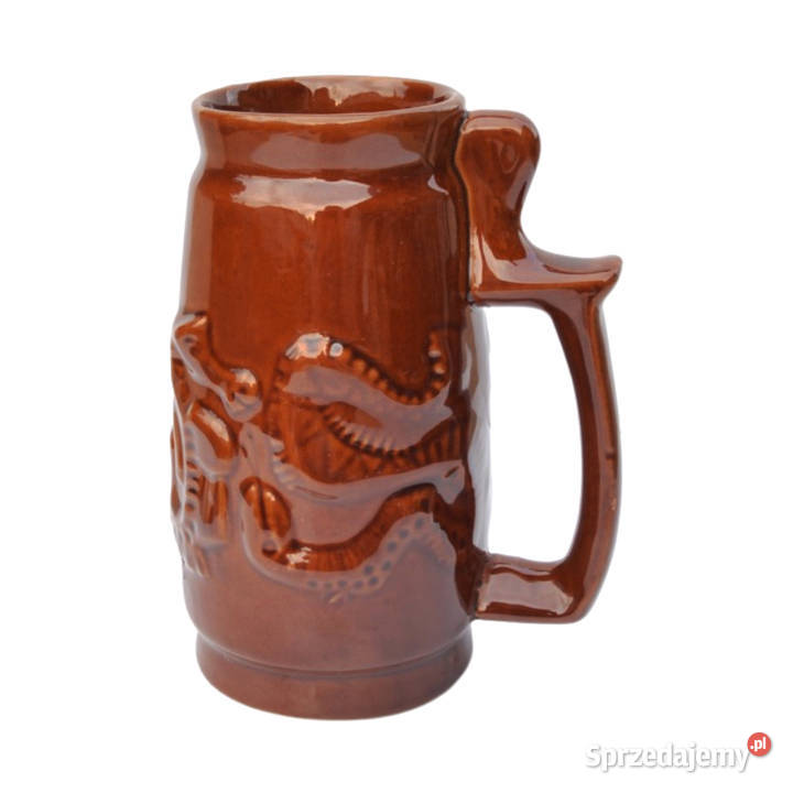 Ceramiczny brązowy kufel SPiLA Bolesławiec brązowy Warszawa