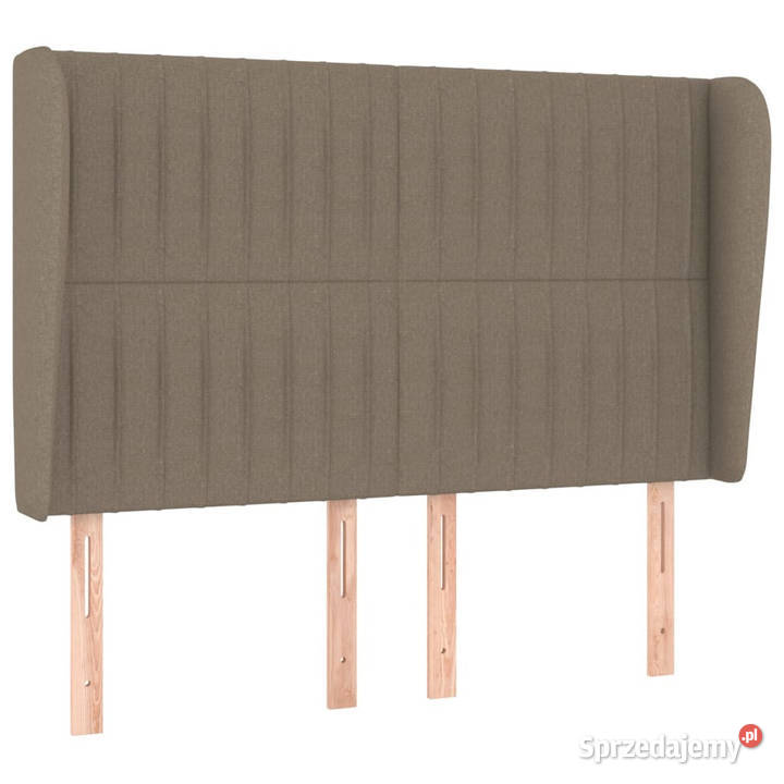 Łóżko kontynentalne z materacem taupe tkanina 147cm Warszawa