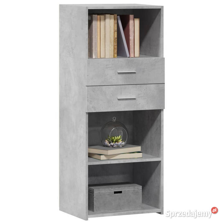 Wysoka szafka szarość betonu 50x425x124 WM846176