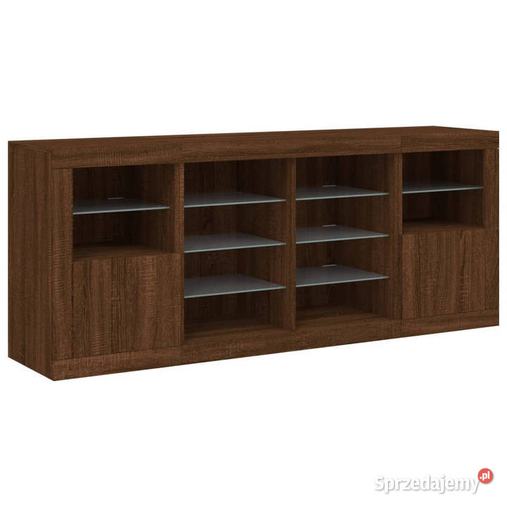 Szafka z oświetleniem LED brązowy dąb 163x37x67